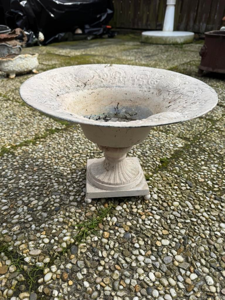 Tuinvaas lichtgrijs, Tuin en Terras, Tuinvazen, Ophalen of Verzenden, Zo goed als nieuw