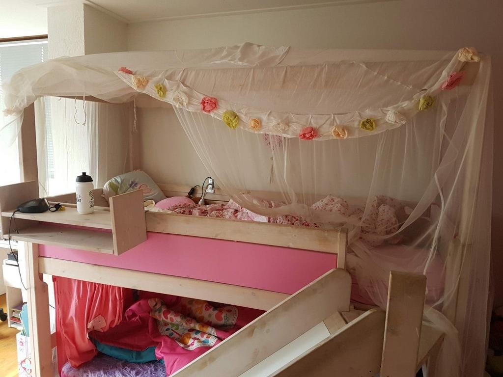 Lifetime whitewash hemelbed (halfhoogslaper), Ophalen, Gebruikt, Halfhoogslaper