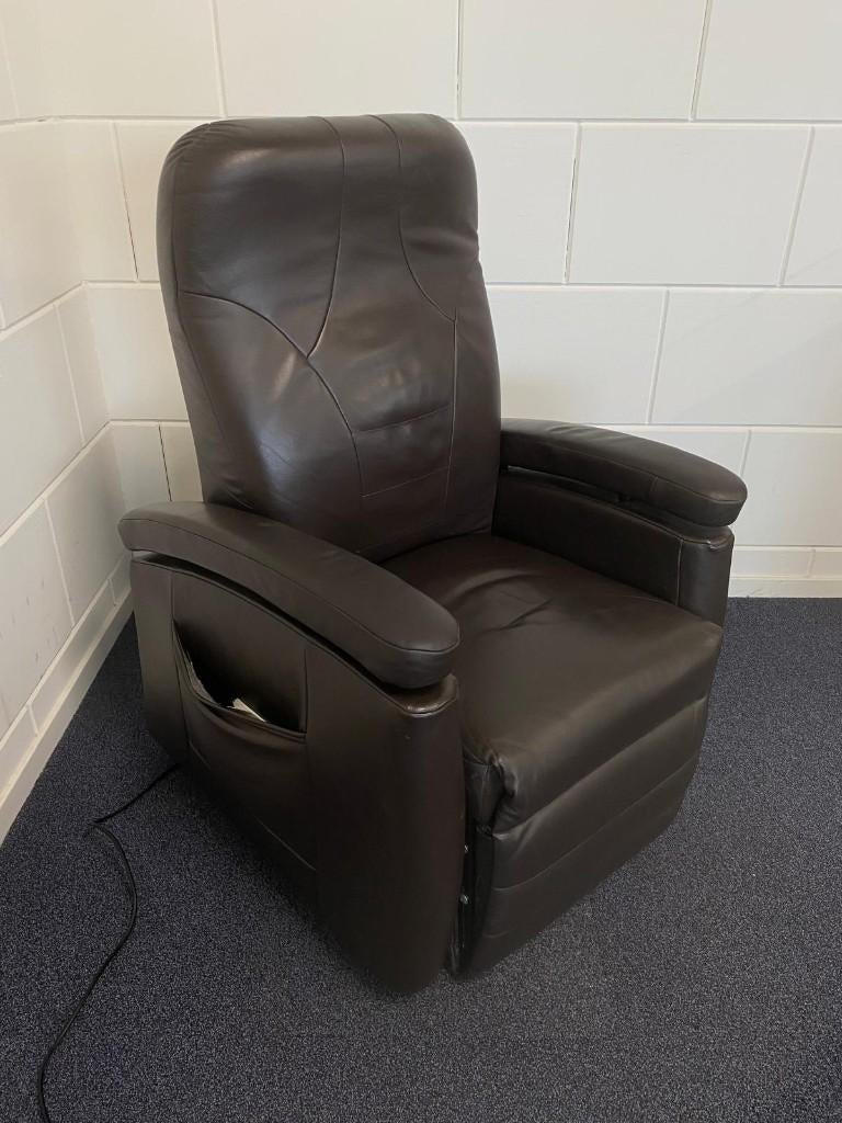 Fitform sta op relax stoel donkerbruin leer - 260222, Bruin, Verzenden, Leer, Zo goed als nieuw
