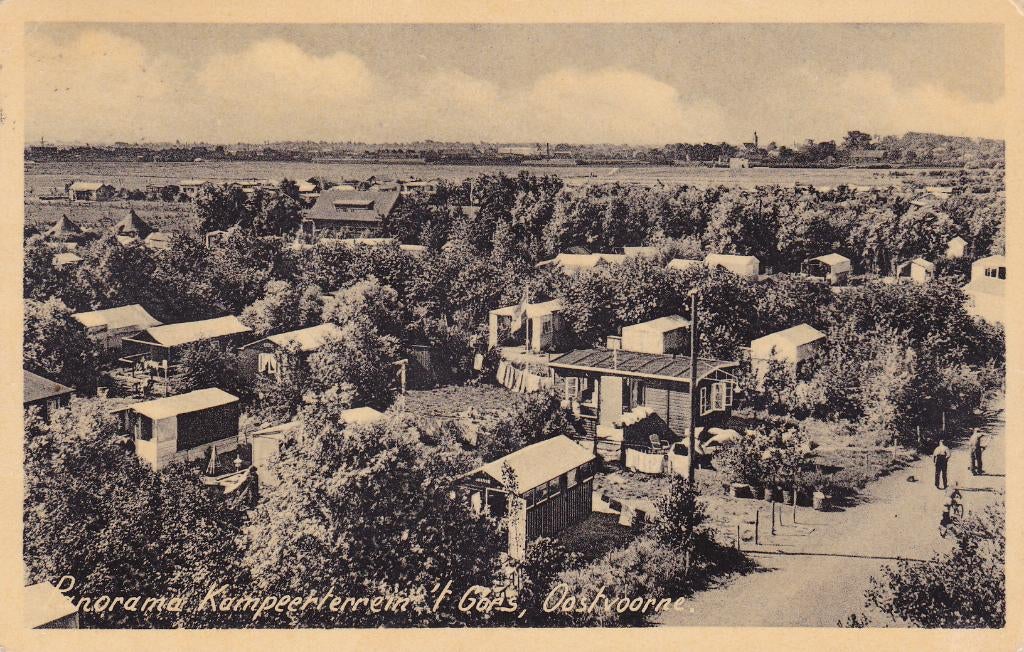 Oostvoorne. Panorama Kampeerterrein 't Gors. (1954), Ophalen of Verzenden, 1940 tot 1960, Gelopen, Zuid-Holland