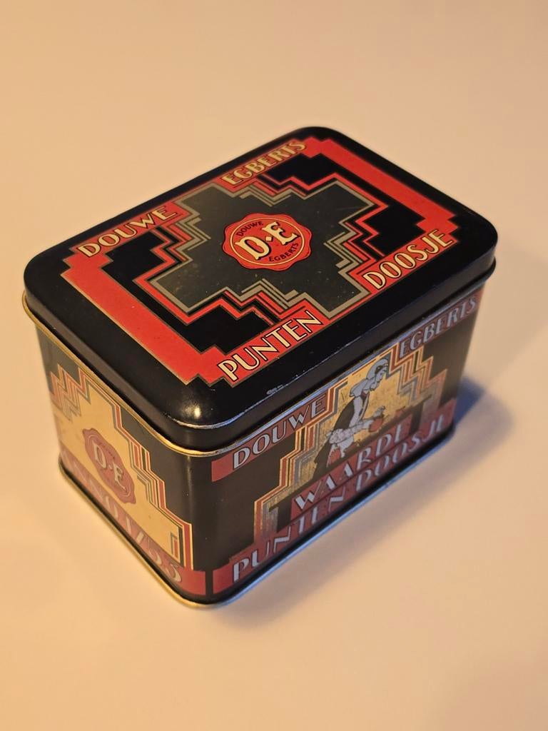 Prachtige vintage Douwe Egberts Puntenblikje €5, Verzamelen, Ophalen of Verzenden, Zo goed als nieuw, Koffie, Douwe Egberts