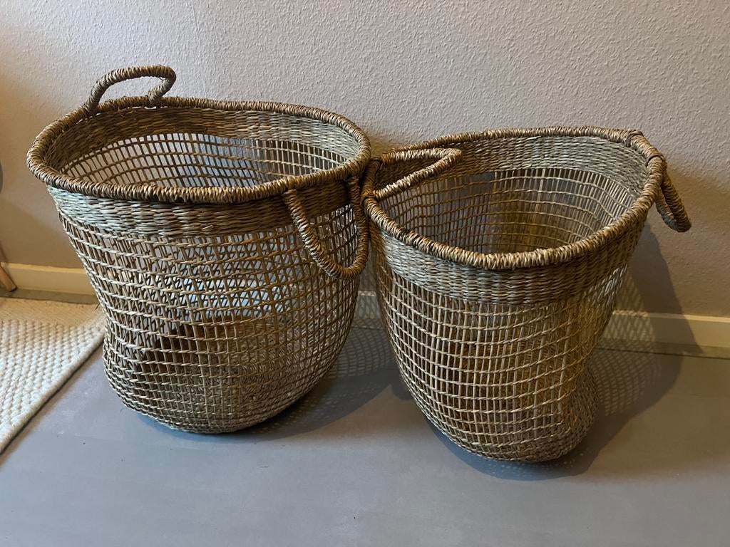 Twee zeegras manden, Ophalen, Mand, Rond, Zo goed als nieuw