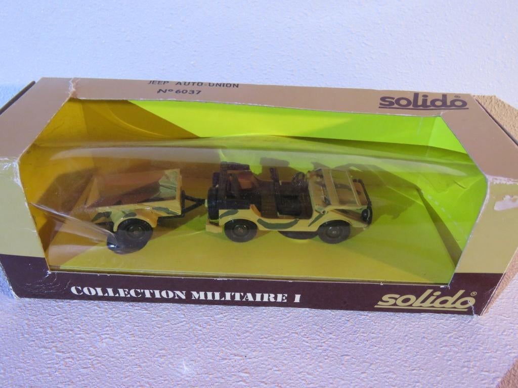 Solido 6037 legervoertuig Jeep Auto Union, Ophalen of Verzenden, Zo goed als nieuw, Auto, Overige merken