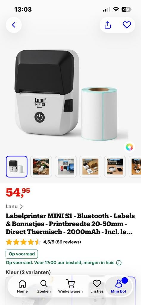 Nieuw!! Label printer!!, Ophalen, Nieuw