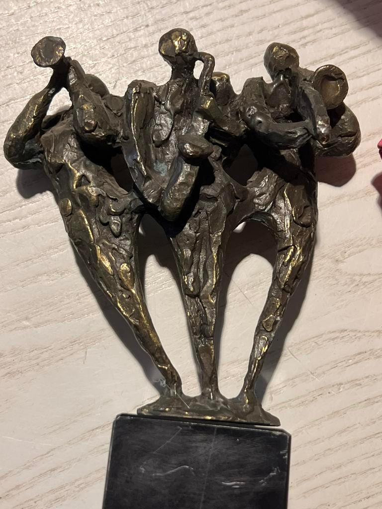 Bernadette Leijdekkers de muziekanten brons op voet, Ophalen of Verzenden