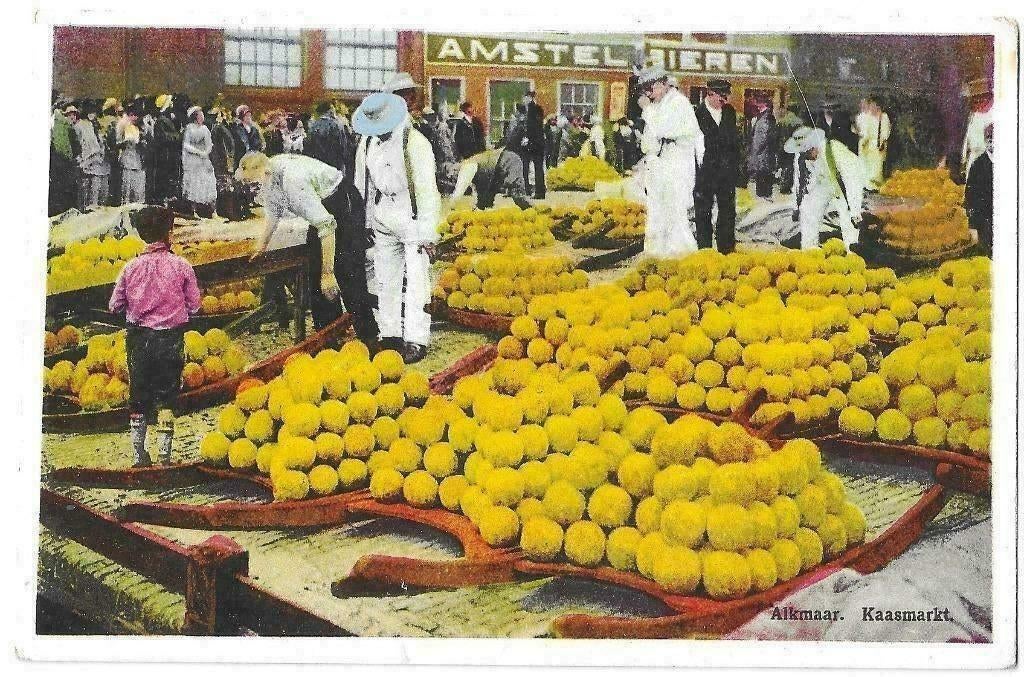 AK Alkmaar - Kaasmarkt, Amstel Bieren, Verzenden, 1940 tot 1960, Ongelopen, Noord-Holland