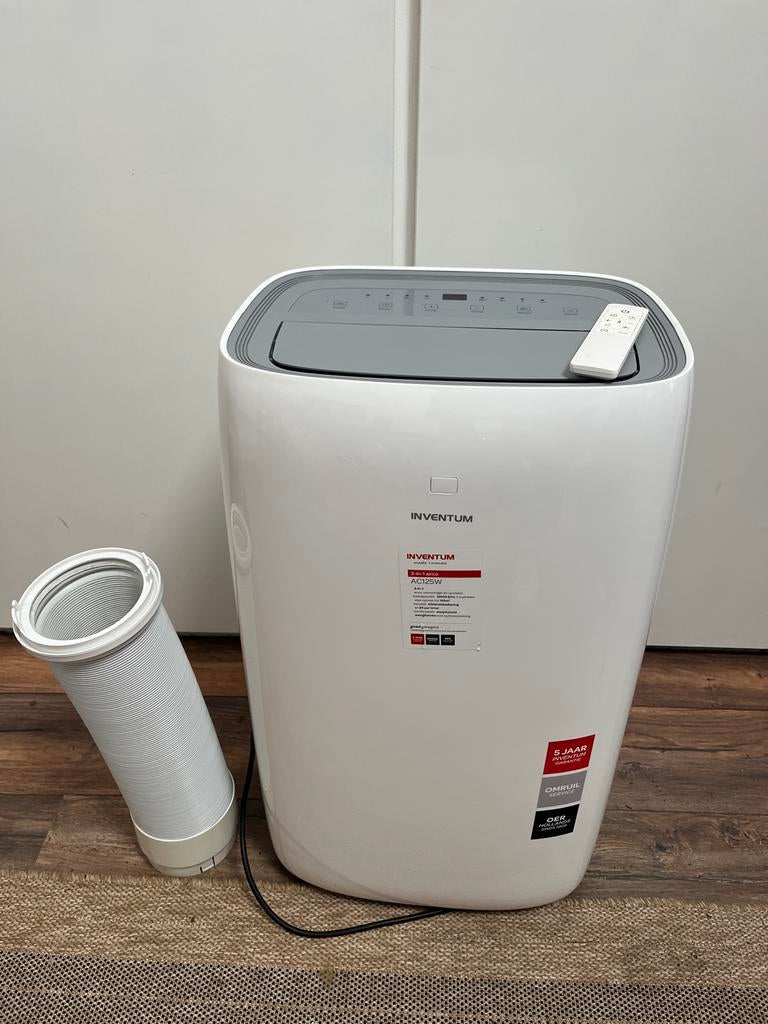 Inventum AC125W Mobiele Airco 12.000 BTU afstandsbediening, Ophalen, 3 snelheden of meer, Zo goed als nieuw, Koelen en Ontvochtigen