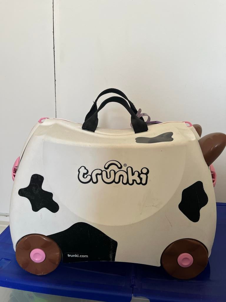 Trunki reiskoffer koe, Wieltjes, Gebruikt, 20 tot 30 cm, Wit