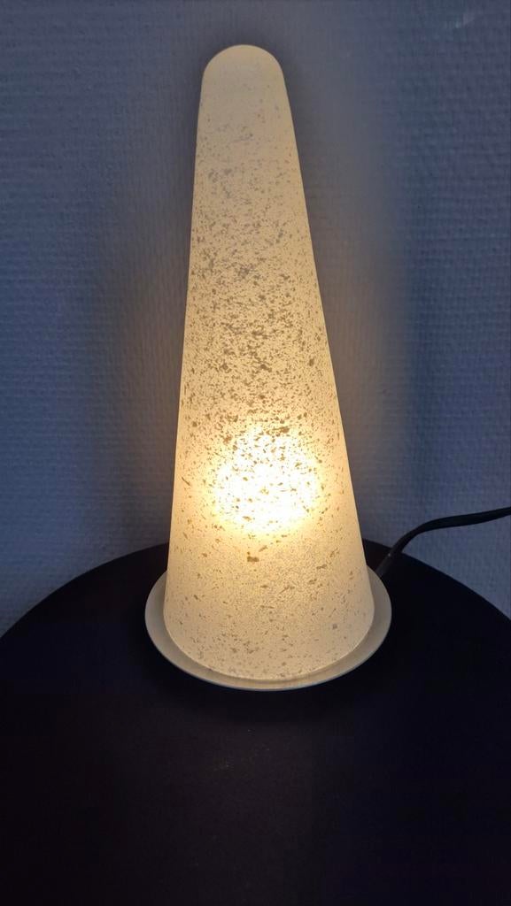 Kegel tafellamp glaskegel glas frosted, Ophalen of Verzenden, Gebruikt, Glas, Minder dan 50 cm