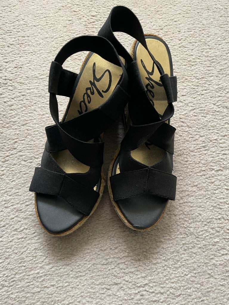 sleehakken maat 37, Ophalen, Gedragen, Zwart, Sandalen of Muiltjes