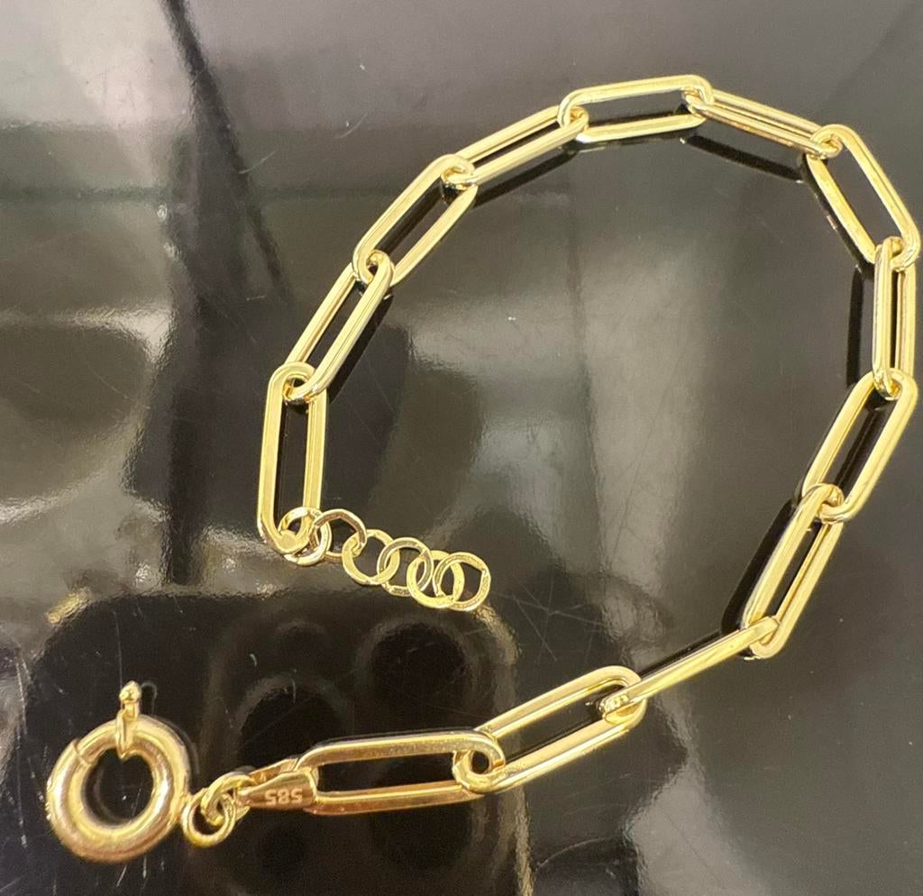 Prachtige 14k gouden closed forever design armband, Sieraden, Tassen en Uiterlijk, Armbanden, Ophalen of Verzenden, Nieuw, Goud