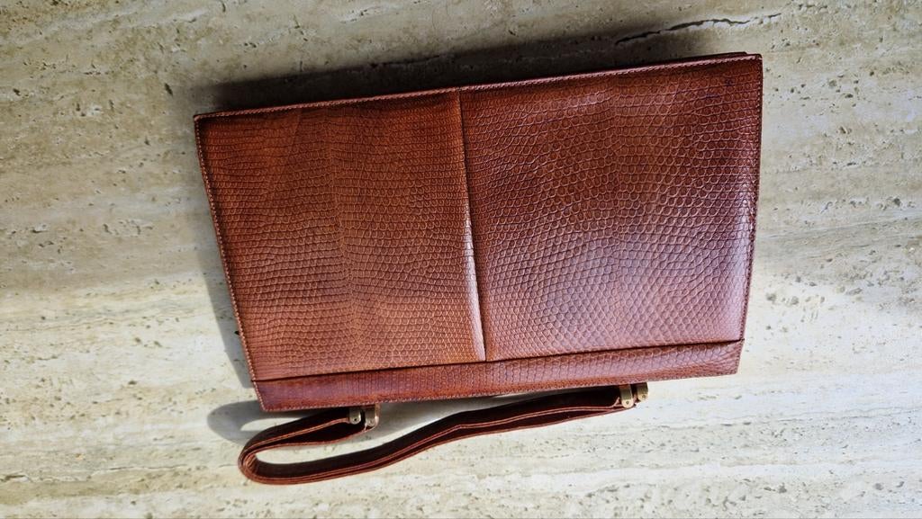 Chique Vintage hagedis leer handtas, Ophalen of Verzenden, Zo goed als nieuw, Leer