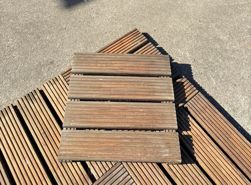 Hardhouten vlondertegels 50x50, Ophalen, Nieuw, Hout