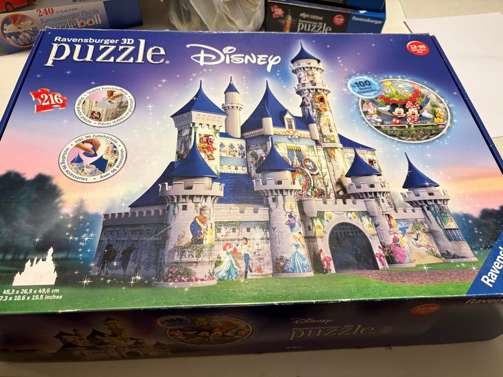 Ravensburger Disney kasteel 3D puzzel, Ophalen of Verzenden, Meer dan 50 stukjes, Gebruikt, 6 jaar of ouder