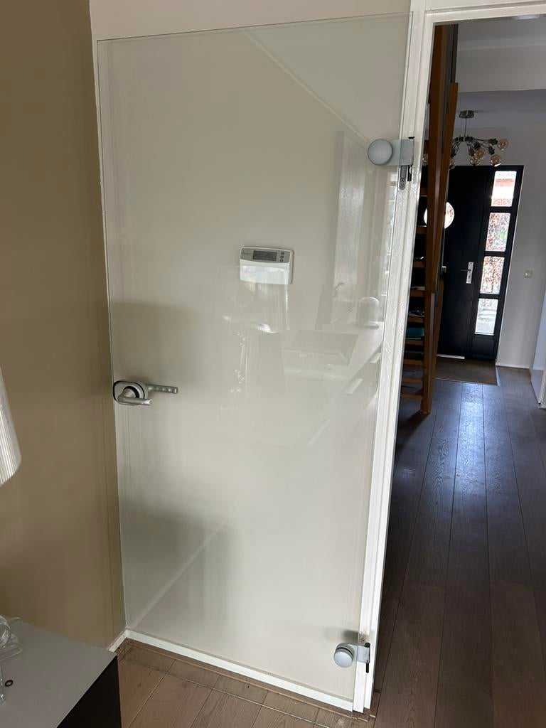 Glazen binnendeur 87x 210, Ophalen, Zo goed als nieuw, Binnendeur, 200 tot 215 cm