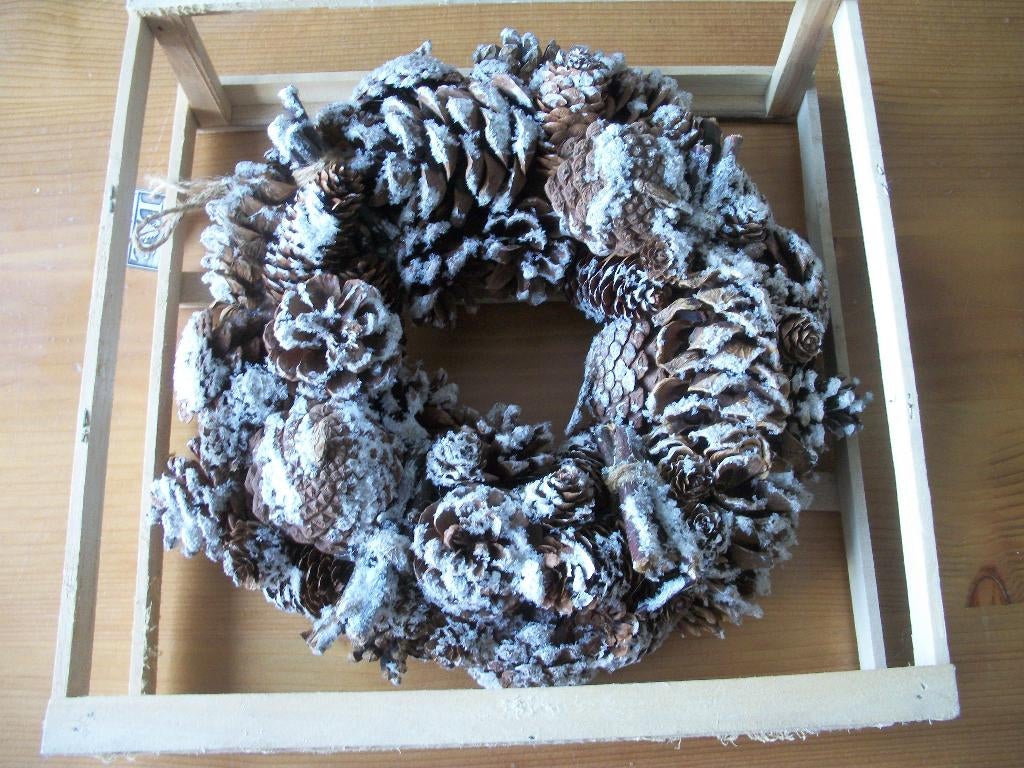 Kerstkrans Long Island Living - 30 cm rond - zgan, Ophalen of Verzenden, Zo goed als nieuw