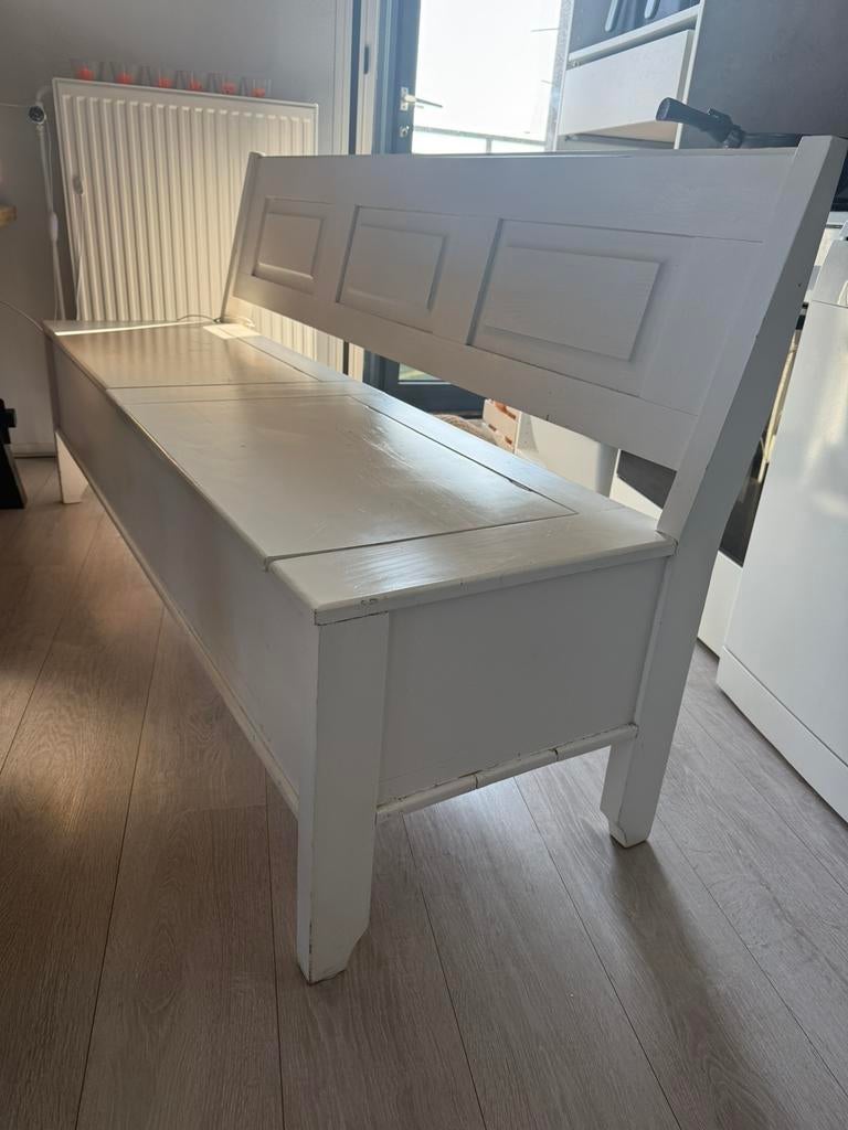 Witte Rustieke klepbank (170 lang), Ophalen