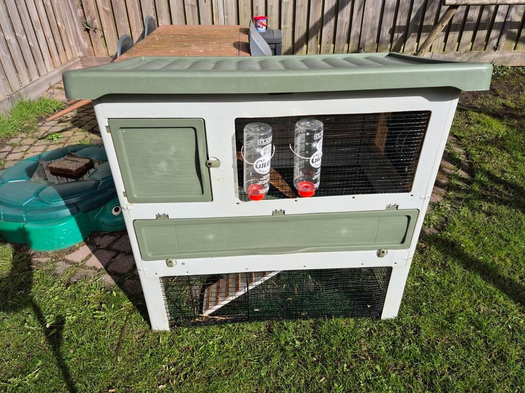 Ferplast kunstof konijnenhok + complete set toebehoren, Dieren en Toebehoren, Knaagdieren en Konijnen | Hokken en Kooien, Ophalen