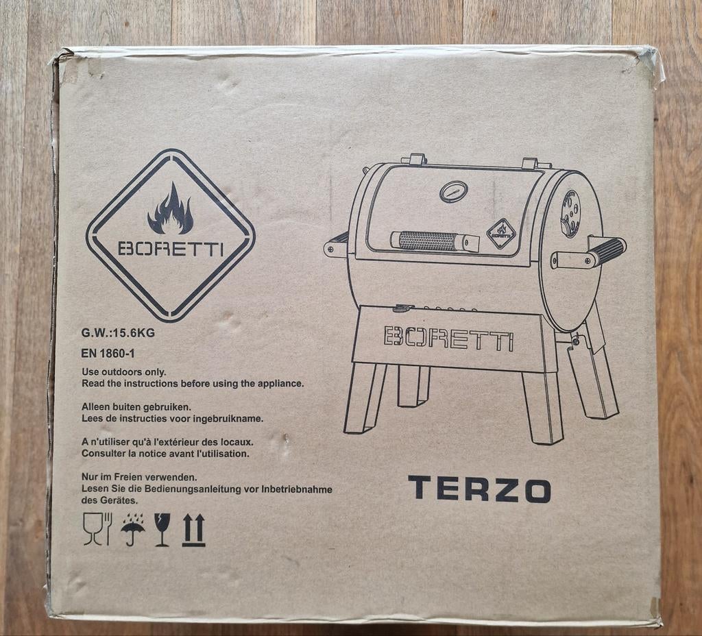 Nieuw! Terzo boretti houtskool bbq incl accessoires twv 380, Ophalen of Verzenden, Nieuw