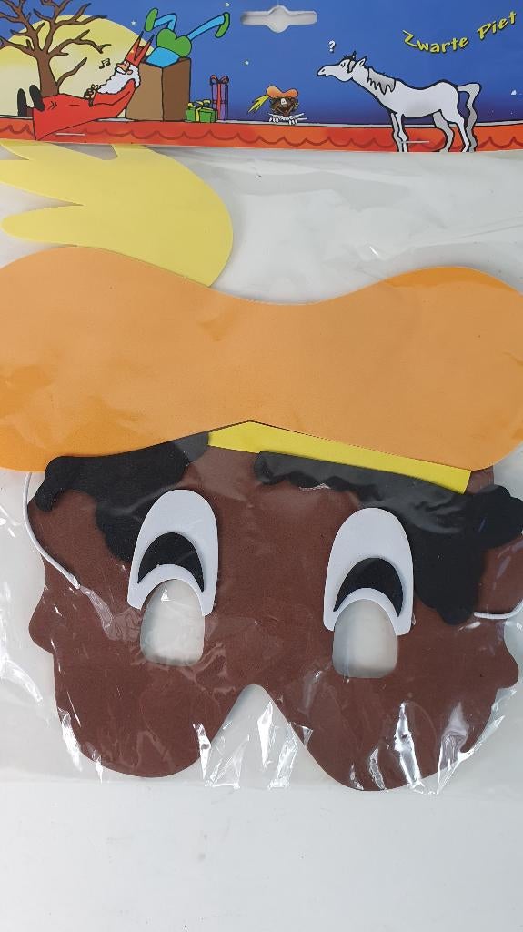 Zwarte Piet Masker, nieuw in verpakking. 8B12, Tweedehands verkoop, Tweedehands verkoop, Gebruikt, Ophalen of Verzenden