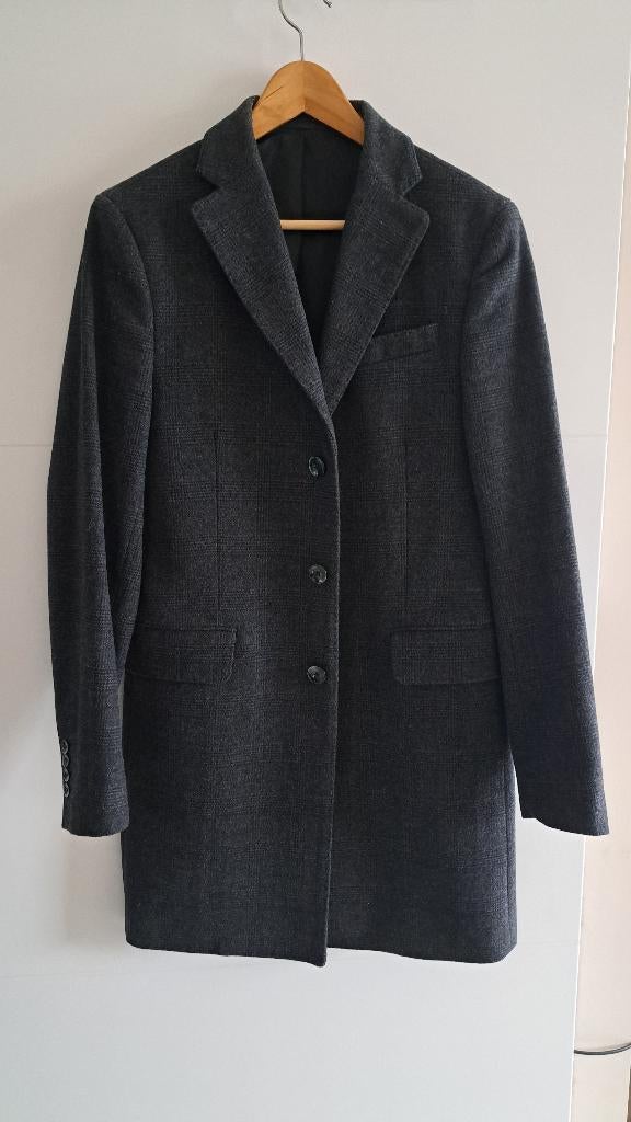 Mango wollen mantel, Blauw, Ophalen of Verzenden, Zo goed als nieuw, Mango