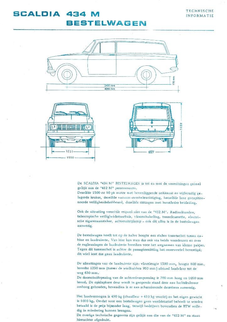 Scaldia 434 M bestelwagen folder (Sc11) auto, Ophalen of Verzenden, Zo goed als nieuw, Overige merken
