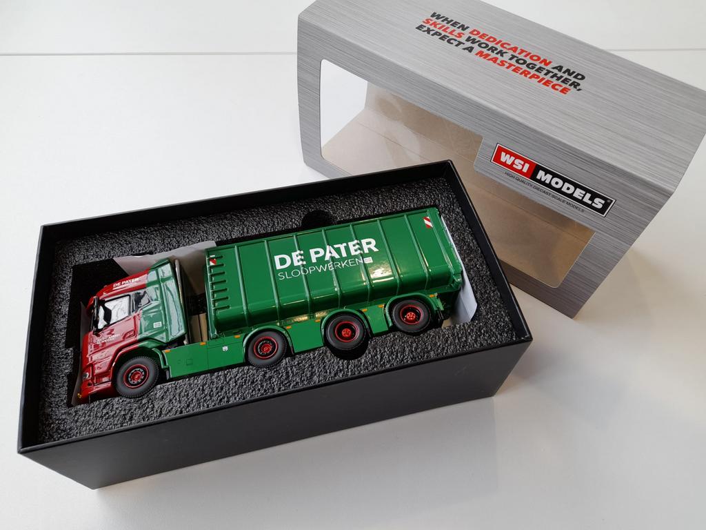 WSI Miniatuur Ginaf Container Auto De Pater, 1:50 of kleiner, Nieuw, Truck, Ophalen