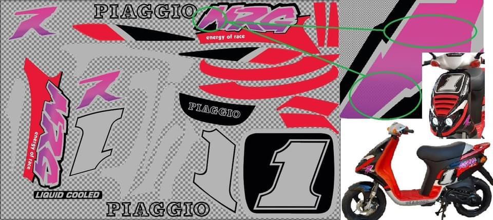 Piaggio nrg stickers uit 1995, Fietsen en Brommers, Scooters | Piaggio, Ophalen of Verzenden, Nieuw, Benzine, NRG