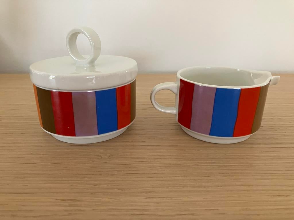 Vintage Villeroy & Boch Suikerpot en melkkan, Gebruikt, Overige typen, Ophalen of Verzenden, Overige stijlen