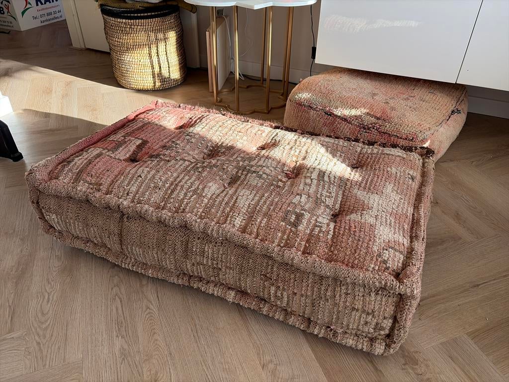 Marokkaans zitkussen voor balkon of tuin, Ophalen, Gebruikt, 100 tot 125 cm, 75 tot 100 cm