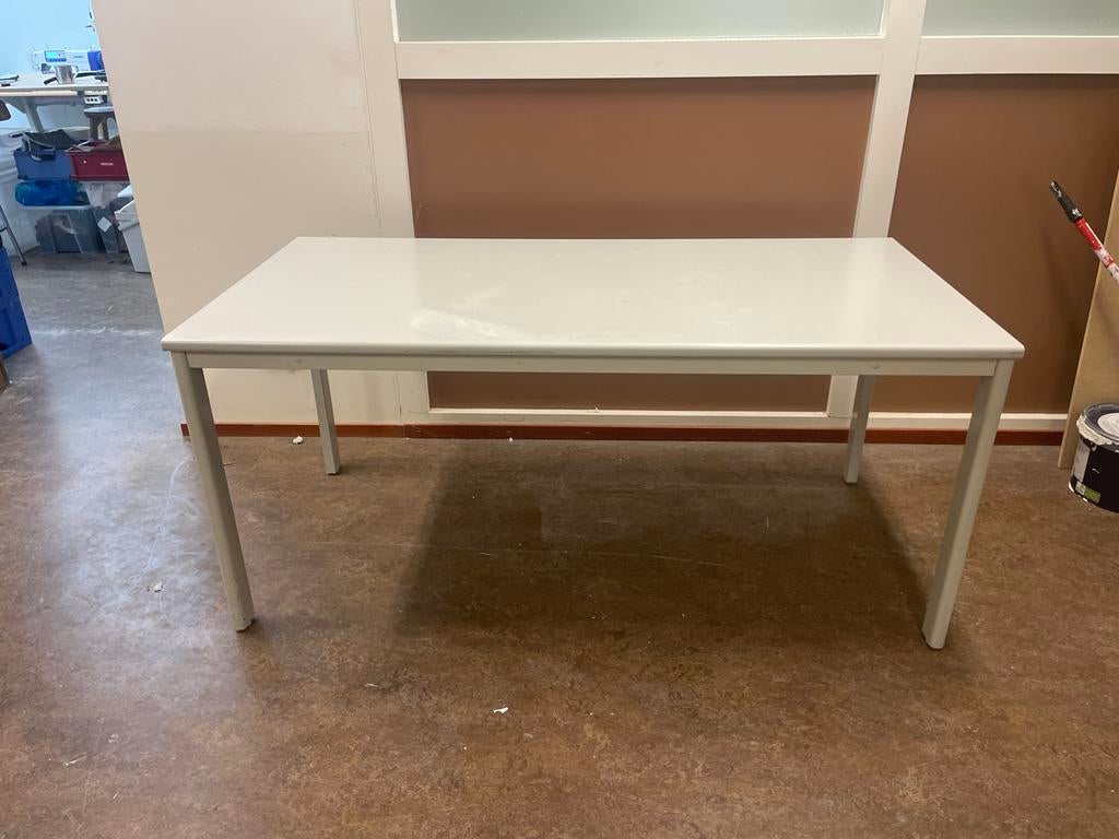 Stevige grijze bureautafel - 80x160, Ophalen, Gebruikt