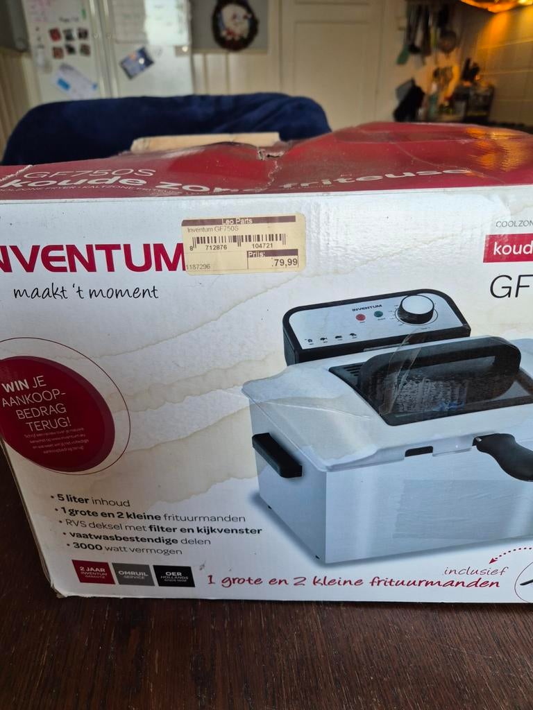 Inventum GF750S Friteuse -  nieuw!, 3 tot 4 liter, Ophalen of Verzenden, Nieuw, Duo-friteuse