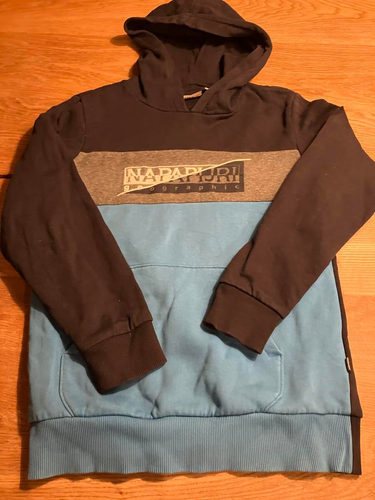 Napapijri Hoodie - blauw 152 - 12 jaar, Ophalen of Verzenden, Gedragen, Maat 48/50 (M), Blauw