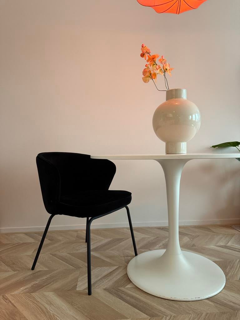 BePureHome zwarte fluwelen stoel, Huis en Inrichting, Stoelen, Zo goed als nieuw, Eén, Metaal, Zwart, Ophalen