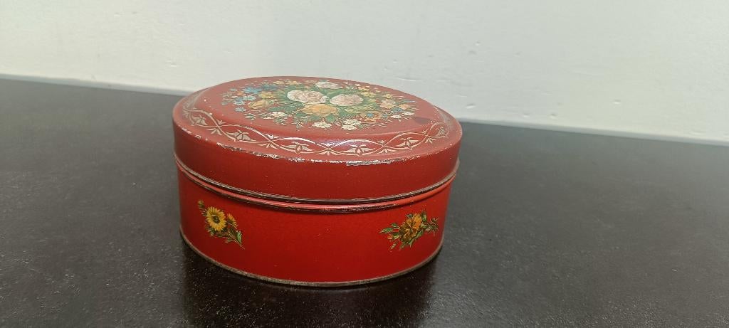 antieke koektrommel, Ophalen of Verzenden, Gebruikt, Koek(jes)