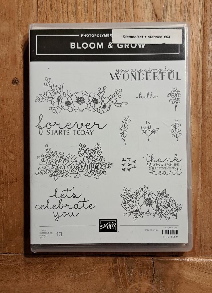 Stampin up Bloom & Grow stempelset met snijmallen, Ophalen of Verzenden, Zo goed als nieuw, Clearstamp