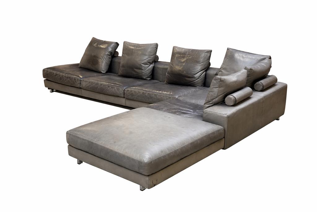 Flexform Groundpiece Hoekbank Leer, Huis en Inrichting, Banken | Bankstellen, Ophalen, 100 tot 125 cm, Hoekbank, 300 cm of meer