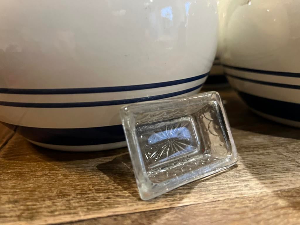 OUD KLEIN GLAZEN BAKJE VERMOEDELIJK VOOR ZOUT, Antiek en Kunst, Antiek | Keukenbenodigdheden, Ophalen of Verzenden