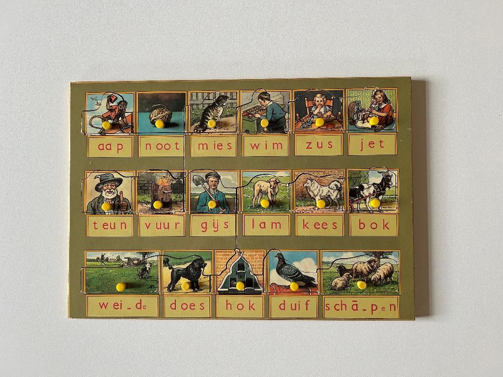 puzzel met leesplankje, Gebruikt, 10 tot 50 stukjes, Ophalen of Verzenden, Van hout