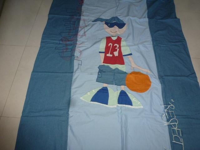 HAAST NIEUW 1 dekbedovertrek blauw met voetballer, Eenpersoons, Blauw, Dekbedovertrek, Ophalen of Verzenden