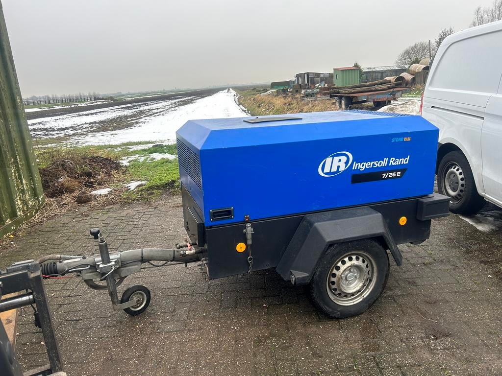 Ingersoll Rand 7/26 mobiele compressor 2,6m3 nakoeler diesel, Doe-het-zelf en Verbouw, 100 liter of meer, Ophalen of Verzenden