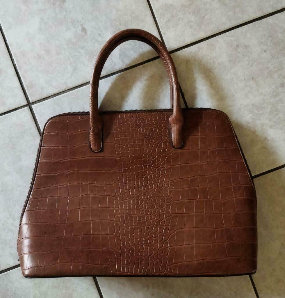 Nieuw: Handtas Croco Bruin, Ophalen of Verzenden, Nieuw, Bruin, Handtas