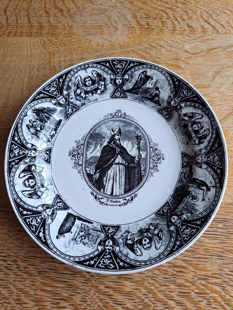 Sinterklaas bord 06 B F Saints Keramics, Ophalen of Verzenden