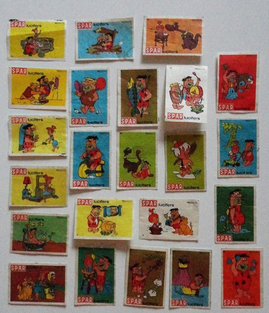 Vintage Luciferdoosje Plaatjes Flintstones, Verzamelen, Ophalen of Verzenden, Overige figuren, Gebruikt, Plaatje, Poster of Sticker
