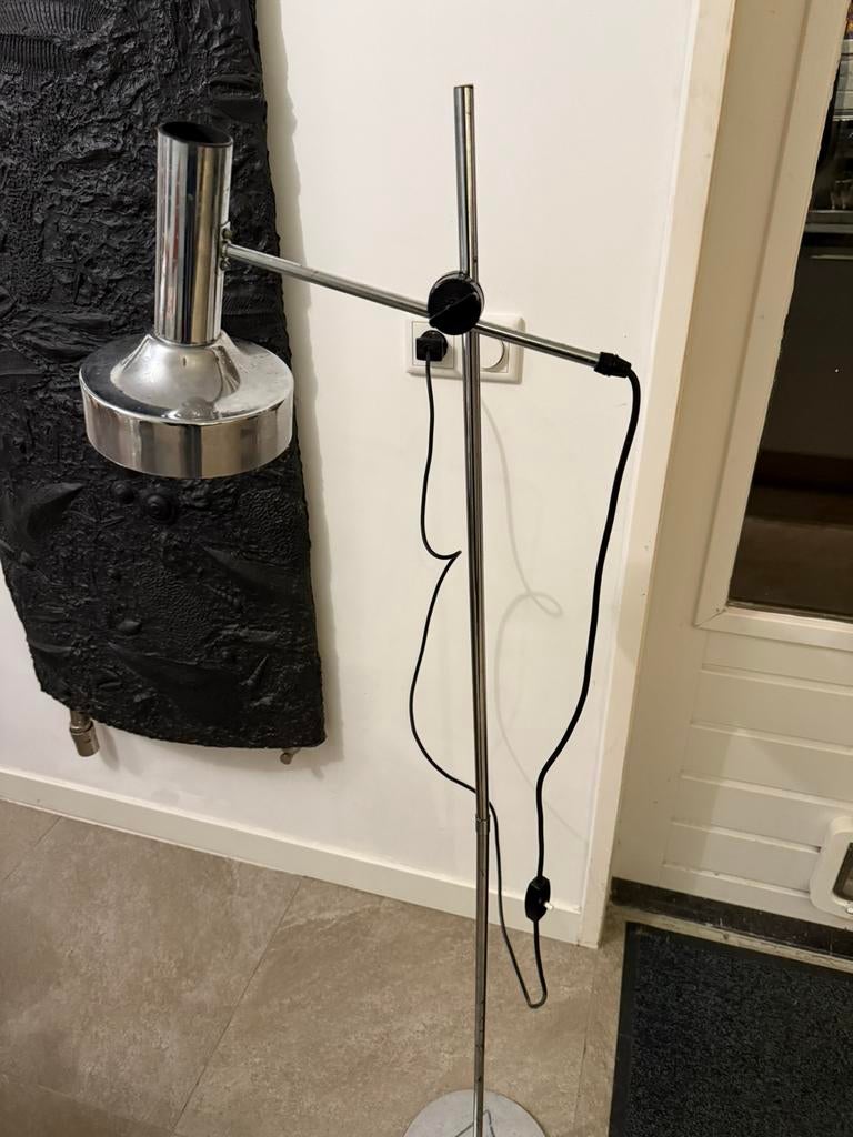 Vintage leeslamp sixties. Seventies. Chroom Staff Leuchten, Gebruikt, Ophalen of Verzenden, Gepo. Raak. Hala. Gispen. Dutch Design.