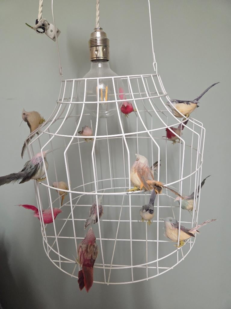 Lamp met vogels, Ophalen, Zo goed als nieuw, Metaal, Minder dan 50 cm