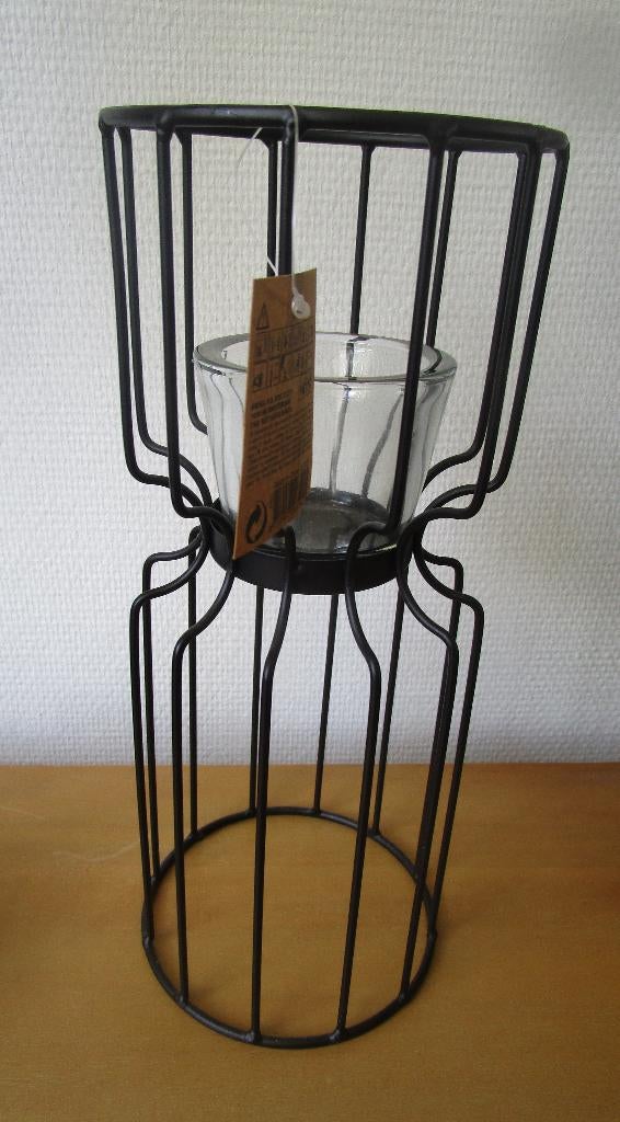 Metalen theelichthouder H&S Collection, Huis en Inrichting, Zwart, Nieuw, Ophalen of Verzenden, Metaal