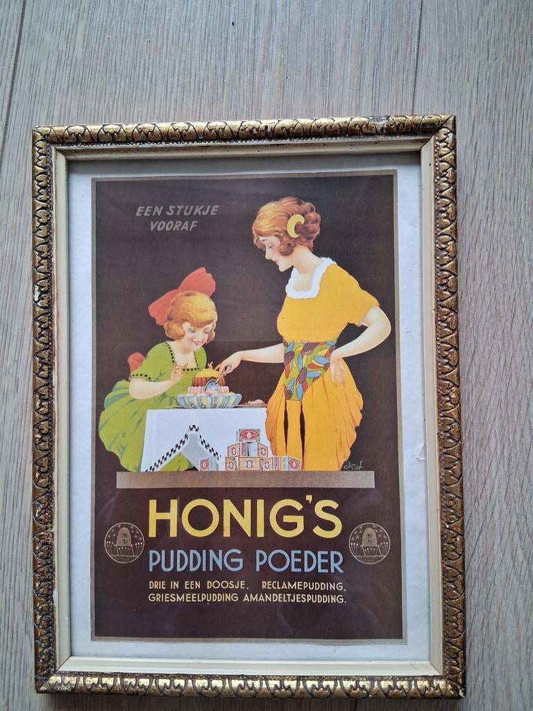 Honig's puddingpoeder, Ophalen of Verzenden, Reclamebord
