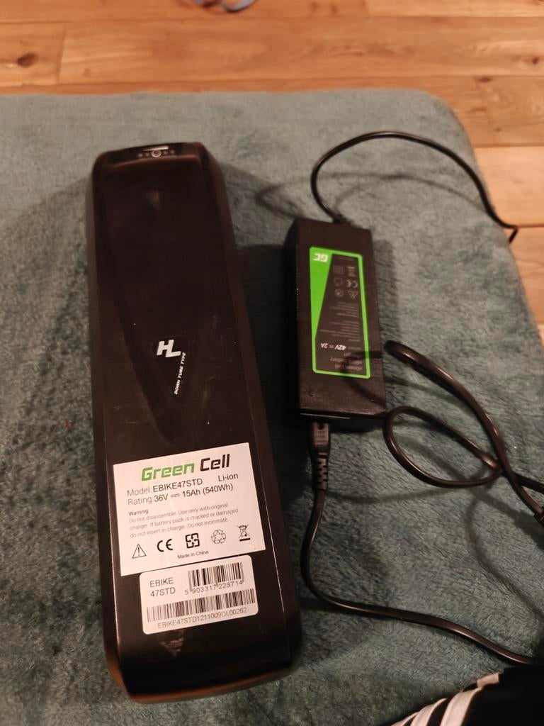 Green Cell 36V 15Ah (540Wh) E-bike Batterij, Ophalen of Verzenden, Gebruikt
