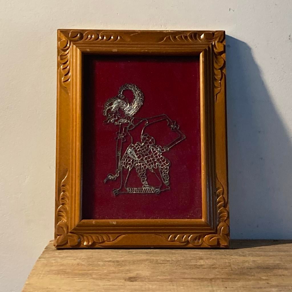 Vintage Balinees Draadkunstwerk Ingelijst, Ophalen of Verzenden